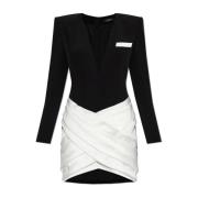 Balmain Klänning med dekorativ drapering Black, Dam