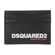 Dsquared2 Stilig läderplånbok för män Black, Herr