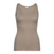 Rosemunde Feminin Silkkant Topp Laurel Oak Beige, Dam