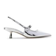 Jimmy Choo Metalliska Tofflor för Kvinnor Gray, Dam