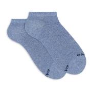 GALLO Kvinnors bomulls ankelsockor med blå glittereffekt Blue, Dam