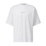 Marni Logo T-shirt, Daglig Komfort, Tidlös Elegans White, Herr