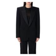 Saint Laurent Grain de Poudre Tuxedo Jacket Black, Dam