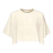 Chloé Vit Oversized Texturerad Topp White, Dam