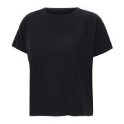 Loulou Studio Svart Supima-bomull T-shirt Basiluzzo Black, Dam