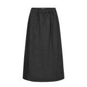 MOS MOSH Feminin A-linje Kjol Svart Black, Dam