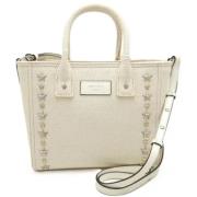 Jimmy Choo Pre-owned Pre-owned Canvas handvskor Beige, Dam