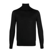 Ballantyne Svart T-Neck Pullover Tröja Black, Herr