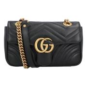 Gucci Mini Matelassé Chevron Läder Väska Black, Dam