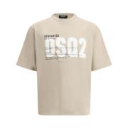 Dsquared2 Bomull T-shirt med Monogramtryck Beige, Herr