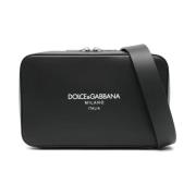 Dolce & Gabbana Messenger-väska med präglat logotyp Black, Herr