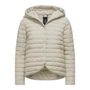 BomBoogie Stretch Nylon Dunjacka med Knappar Beige, Dam