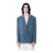 Lemaire Lätt Dubbelknäppt Blazer Gray, Dam