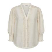 Co'Couture Elegant vit skjortblus med puffärmar White, Dam