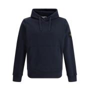 Stone Island Bomullshoodie med Monogram Patch Blue, Herr