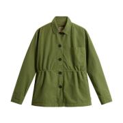 Woolrich Grön Knappad Kappa med Bröstficka Green, Dam