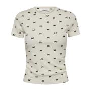 Co'Couture Ribbon Tee med Bågtryck White, Dam