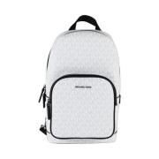 Michael Kors Stilig PVC Slingryggsäck med Fickor White, Herr