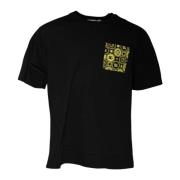 Dolce & Gabbana Svart Logo Print Bomull T-shirt Black, Herr