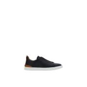 Ermenegildo Zegna Suede Slip-On Sneakers Black, Herr