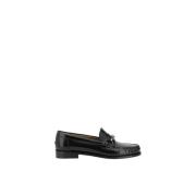 Salvatore Ferragamo Metallspänne Läderloafers med Blockklack Black, Da...