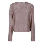 Loulou Studio Rund Hals Blus Pink, Dam