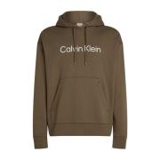 Calvin Klein Logo Bomull Huvtröja Brown, Herr