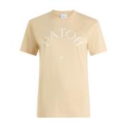 Patou Naturlig T-shirt med Snygg Logotyp Beige, Dam