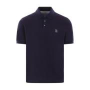 Brunello Cucinelli Lyxig kortärmad polo Blue, Herr