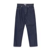 Maison Kitsuné Indigo Blå Klassiska Knappgylf Jeans Blue, Herr