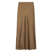 Anine Bing Silk Midi Kjol Brown, Dam