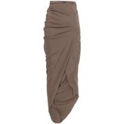 Cortana Brun Asymmetrisk Hem Draperad Kjol Brown, Dam