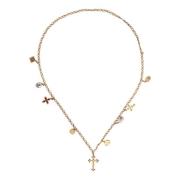 Dolce & Gabbana Guldton Religist Kors Hngsmycke Halsband Yellow, Dam