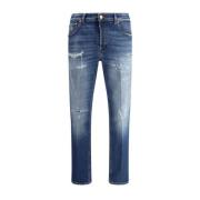 PT Torino Vintage Straight Jeans med slitna effekter Blue, Herr