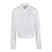 Liviana Conti Crop Poplin Skjorta med Vadderade Band White, Dam