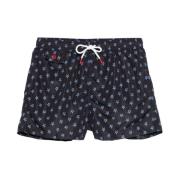 Kiton Nattblå badshorts med stjärnmönster Blue, Herr