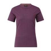 Hugo Boss Kristall Strass T-shirt Elegant Bekväm Purple, Dam