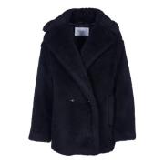 Max Mara Svart Teddy Alpacka Ullrock Black, Dam