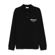 Alexander McQueen Svart Pikétröja med Broderad Logotyp Black, Herr