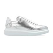 Alexander McQueen Techy Oversized Sneakers Silver Logo Gray, Dam