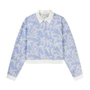 Munthe Randig skjorta med elegant broderi Blue, Dam