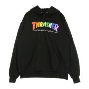 Thrasher Svart Regnbåge Hoodie för Män Black, Herr