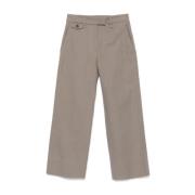 Brunello Cucinelli Beige Twill Byxor Stilren Beige, Dam