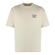 Drole de Monsieur Bomull Crew-Neck T-shirt Beige, Herr