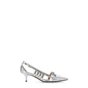 PINKO Silverläder slingback med pil tå Gray, Dam