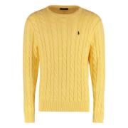 Polo Ralph Lauren Kabelstickad Bomullströja Yellow, Herr