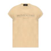 Dsquared2 T-shirt med logotyp Beige, Herr