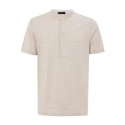 Corneliani Beige Koreansk Krage T-shirt Made in Italy Beige, Herr