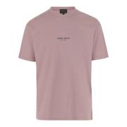 Giorgio Armani Logo Bomull T-shirt Rosa Crew Neck Pink, Herr