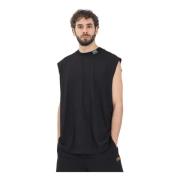 Versace Jeans Couture Svart Ärmlös Oversized T-shirt Black, Herr